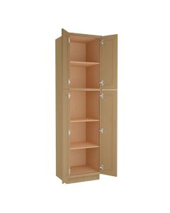 Craftsman Natural Shaker Utility Cabinet 24"W x 90"H Midlothian - RVA Cabinetry