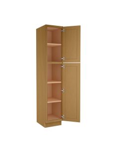 Craftsman Natural Shaker Vanity Linen Utility Cabinet 18"W x 80"H Midlothian - RVA Cabinetry